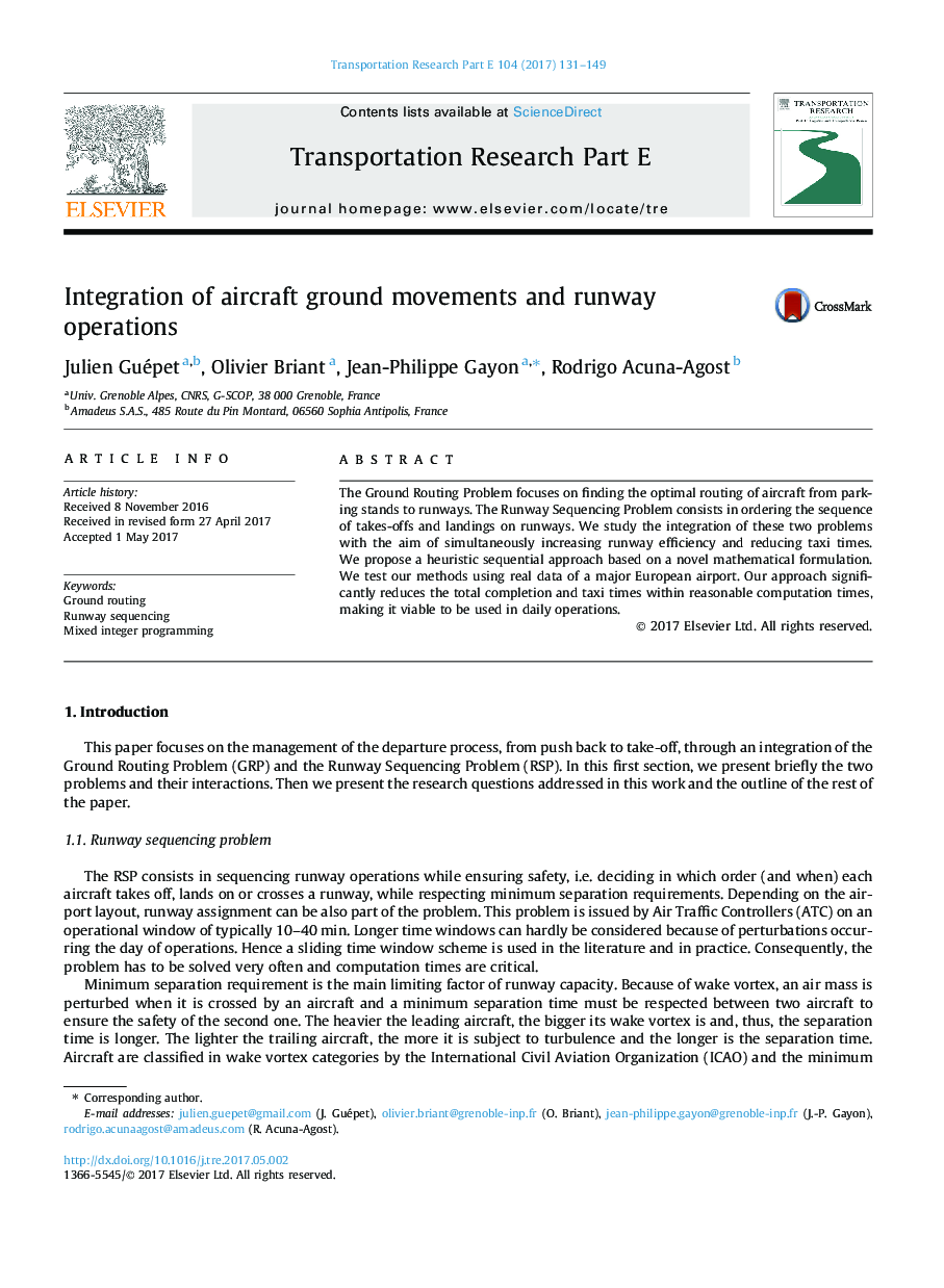 Integration of aircraft ground movements and runway operations