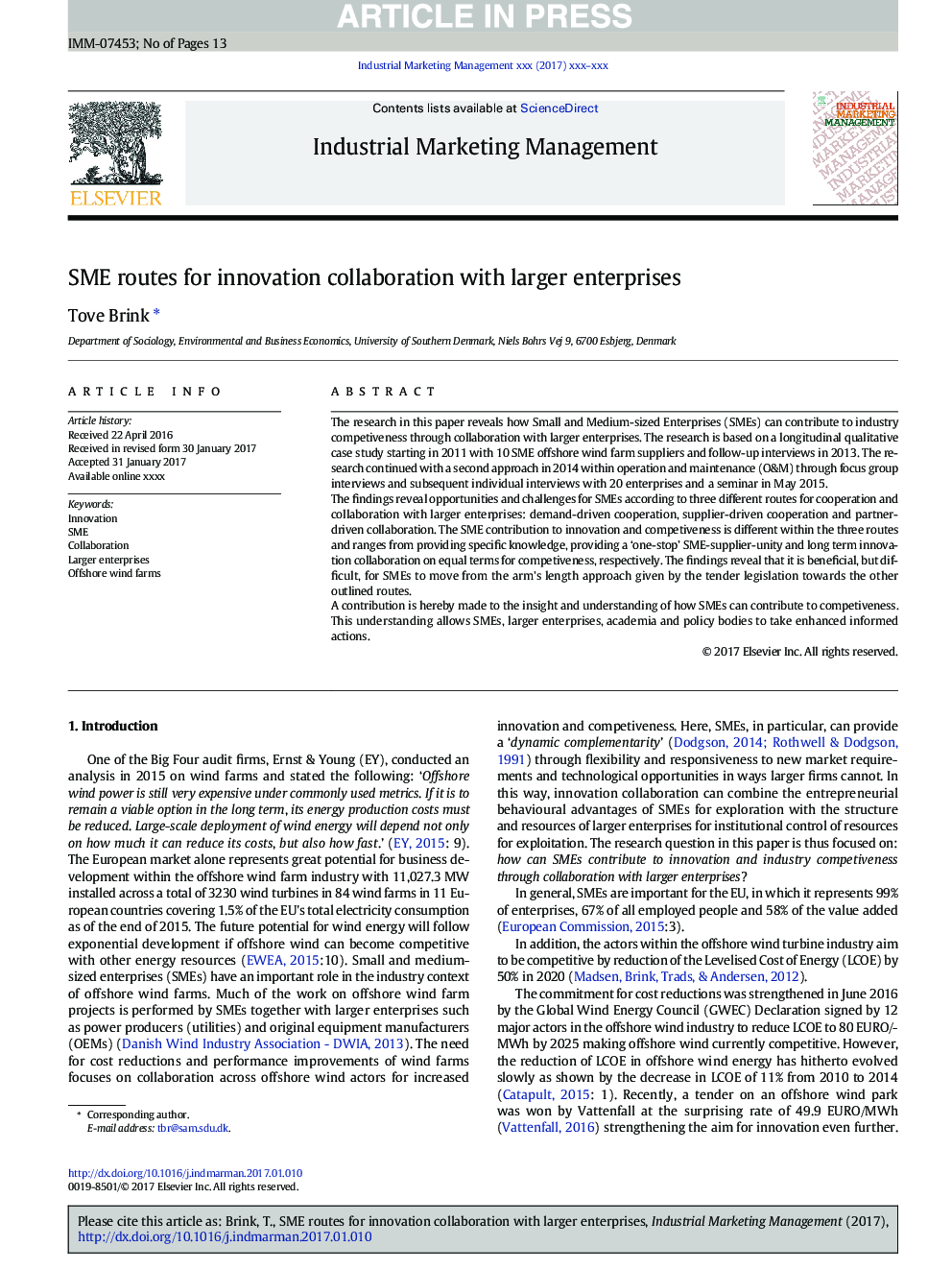 SME routes for innovation collaboration with larger enterprises