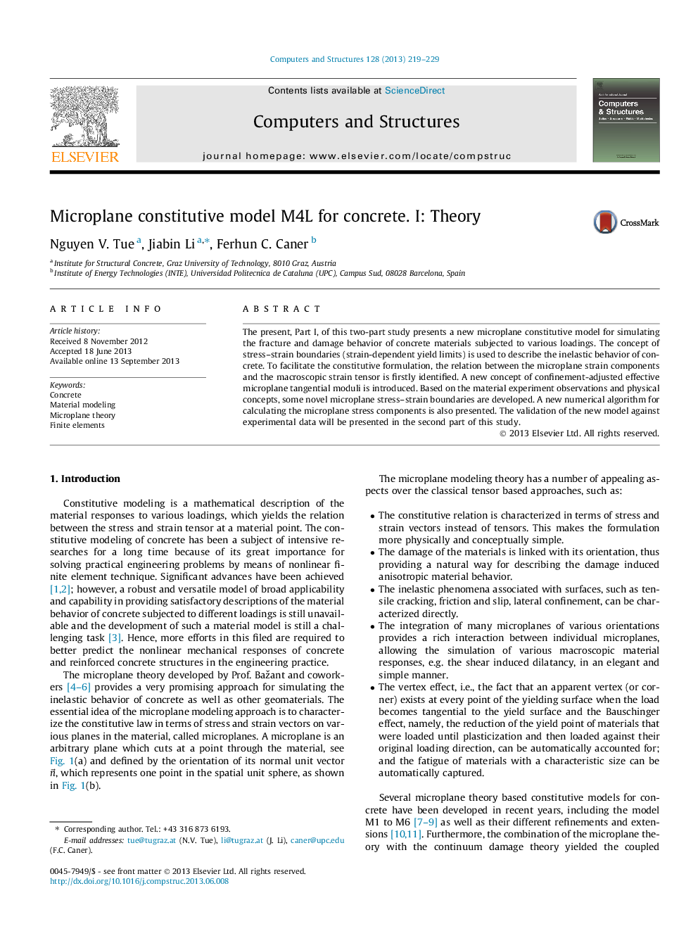 Microplane constitutive model M4L for concrete. I: Theory