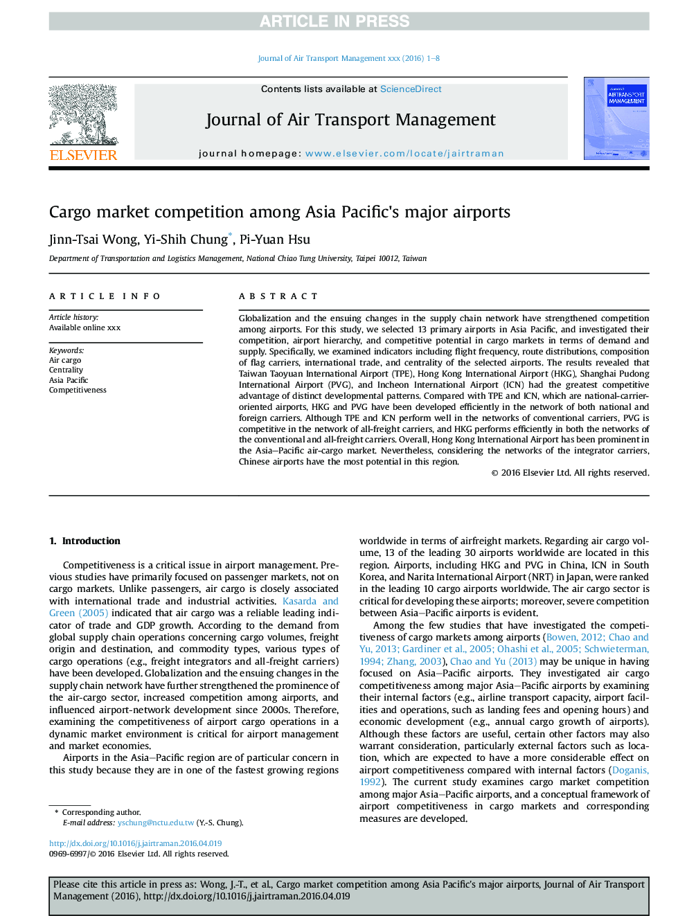 Cargo market competition among Asia Pacific's major airports