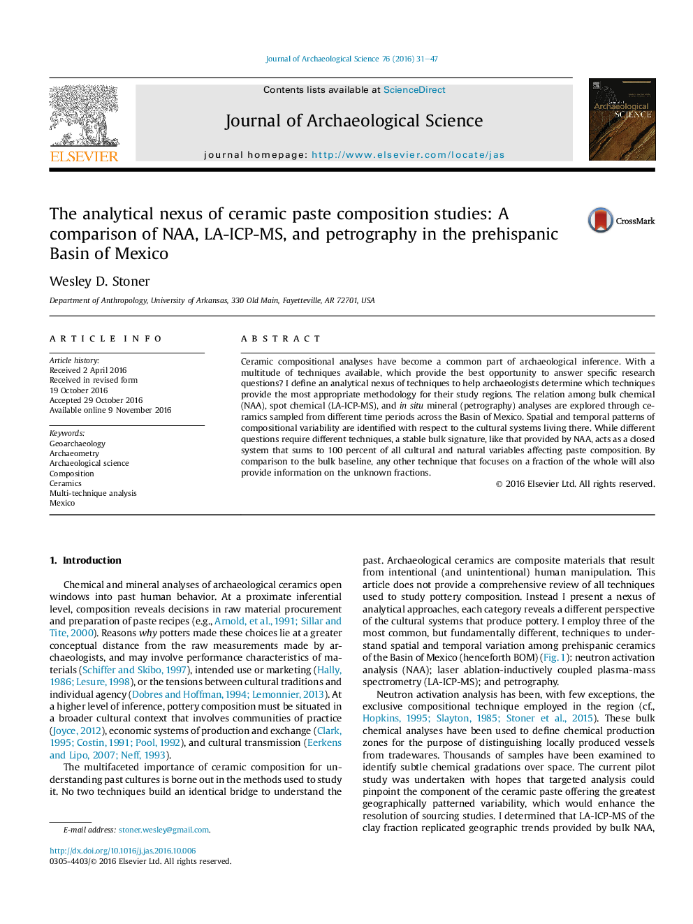 The analytical nexus of ceramic paste composition studies: A comparison of NAA, LA-ICP-MS, and petrography in the prehispanic Basin of Mexico