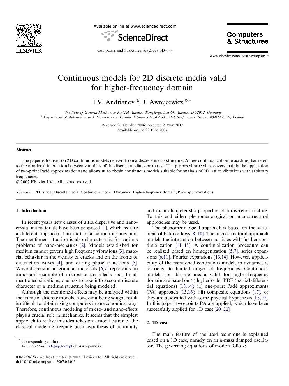 Continuous models for 2D discrete media valid for higher-frequency domain