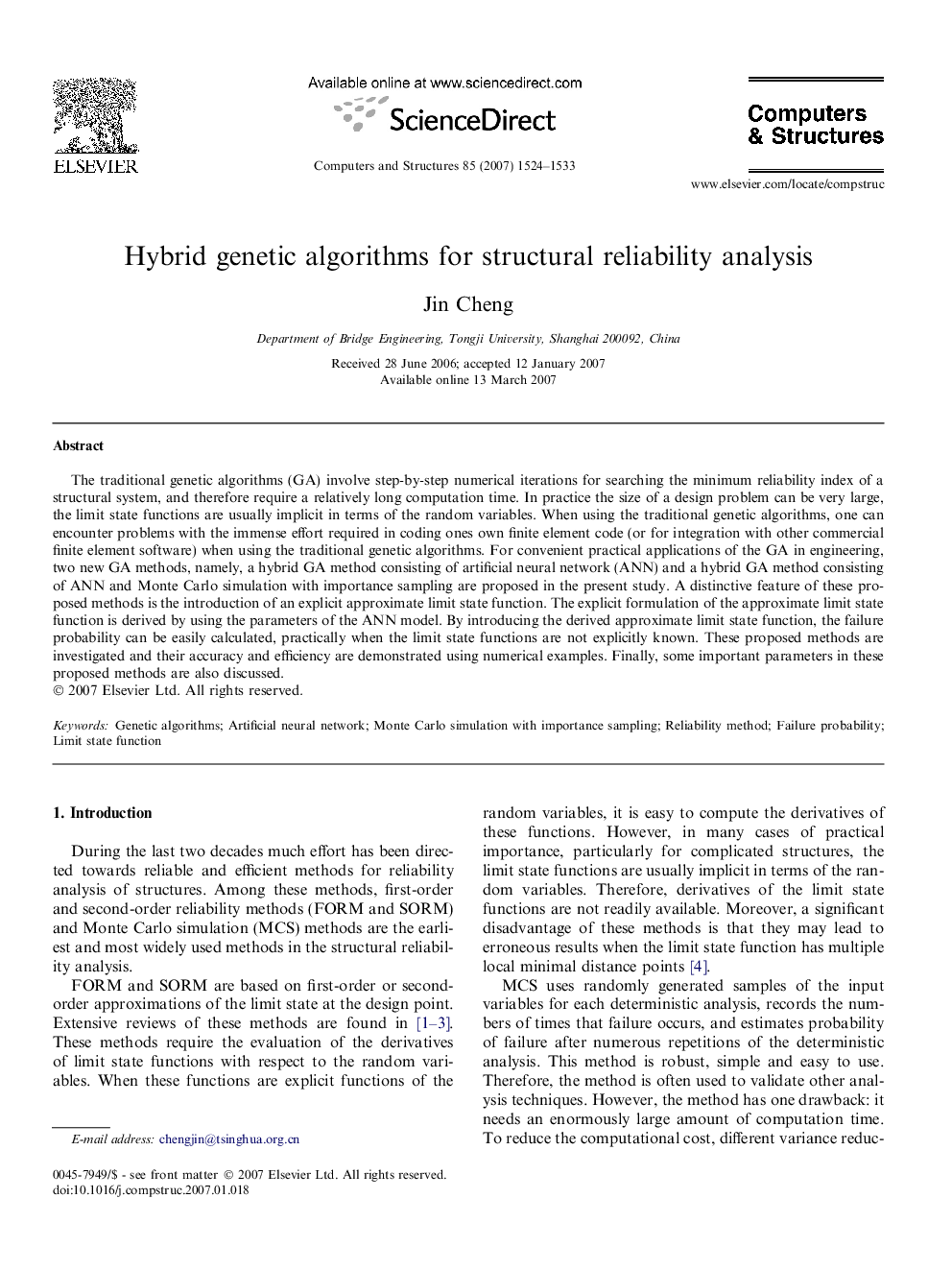 Hybrid genetic algorithms for structural reliability analysis