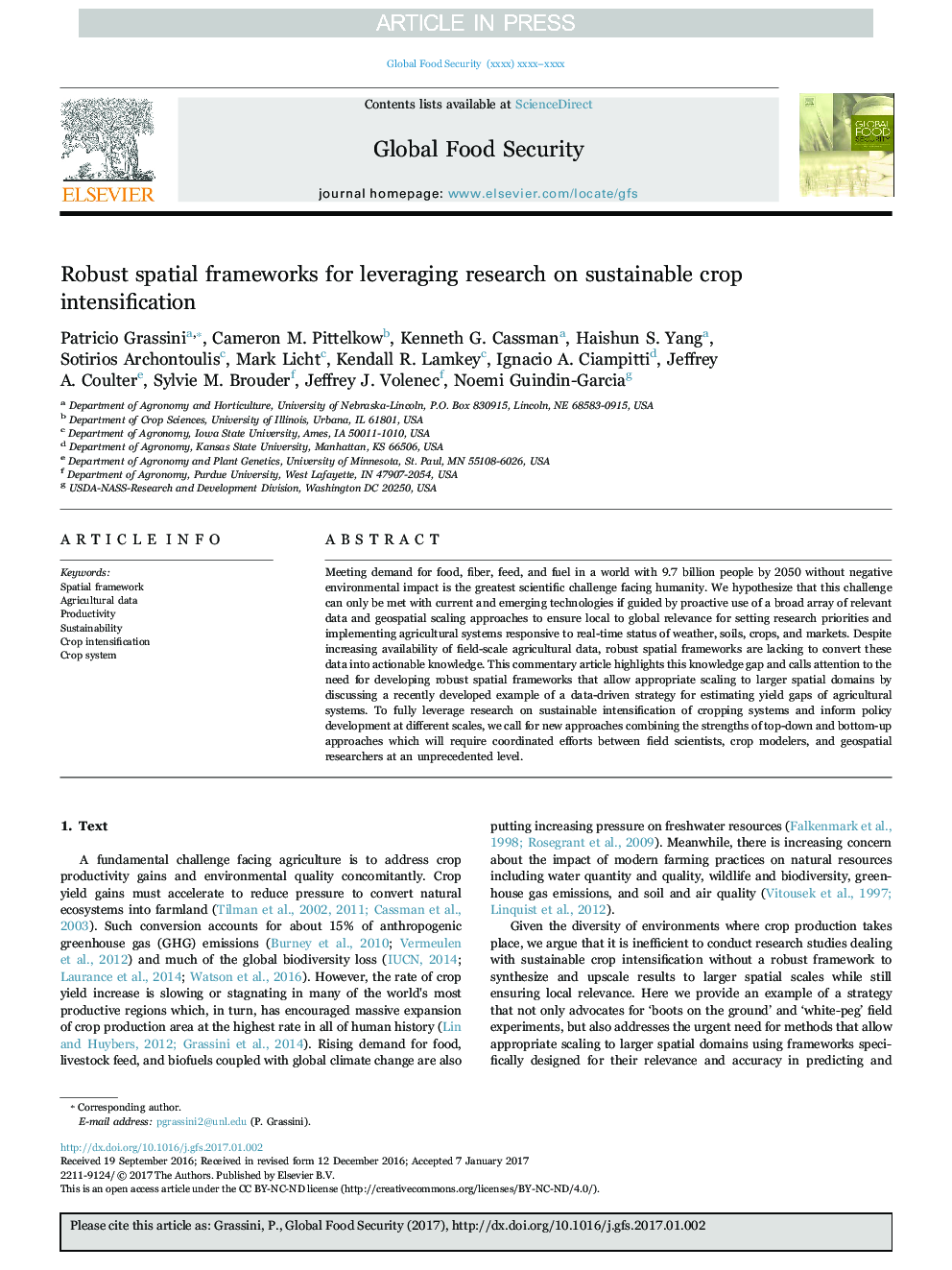 Robust spatial frameworks for leveraging research on sustainable crop intensification