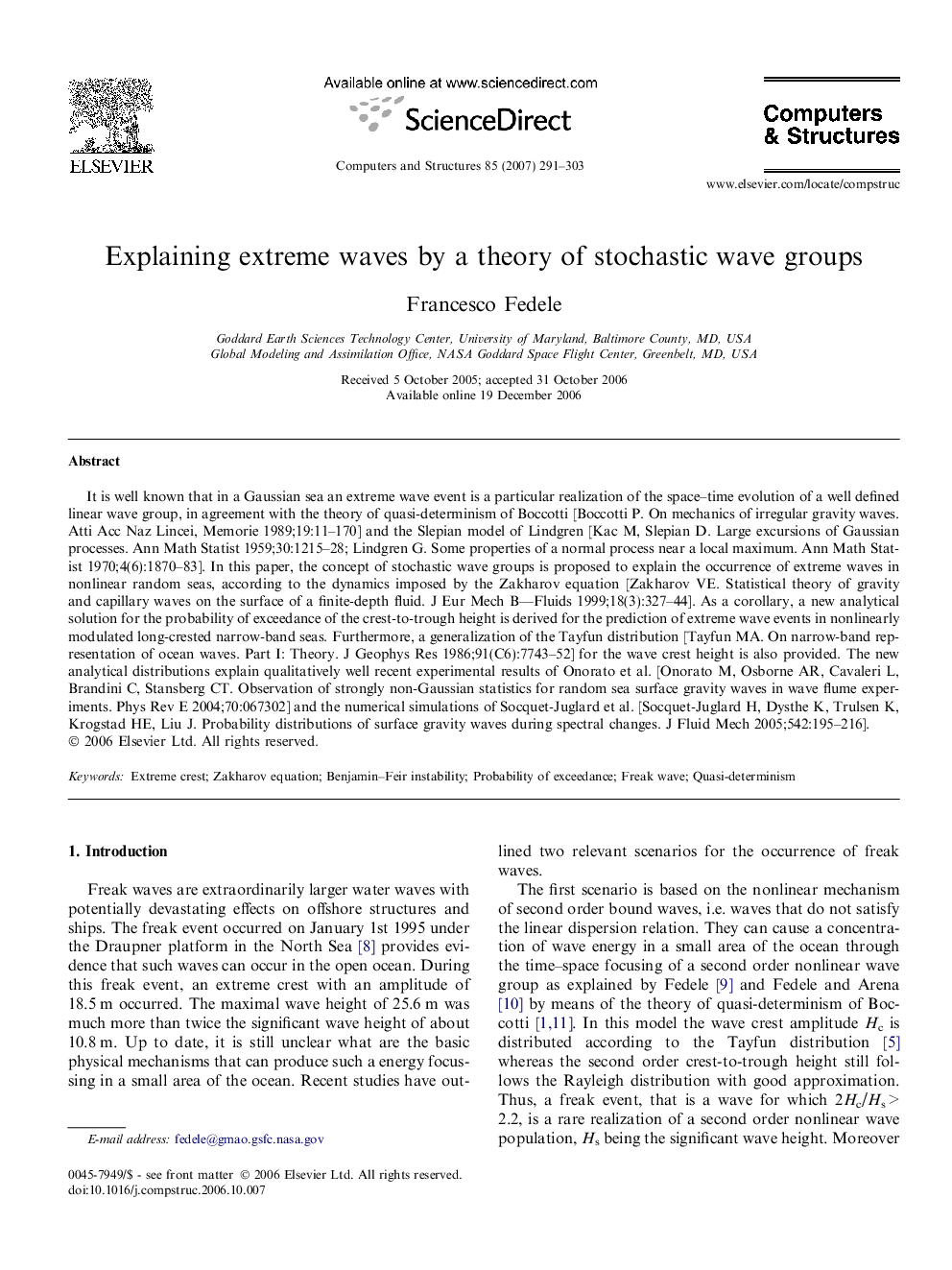 Explaining extreme waves by a theory of stochastic wave groups