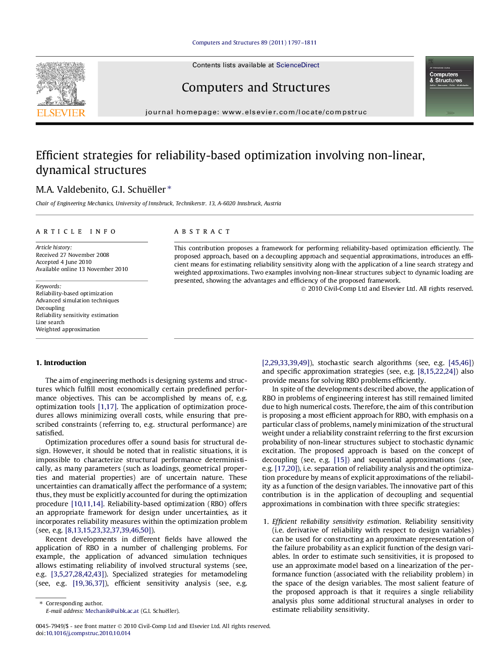 Efficient strategies for reliability-based optimization involving non-linear, dynamical structures