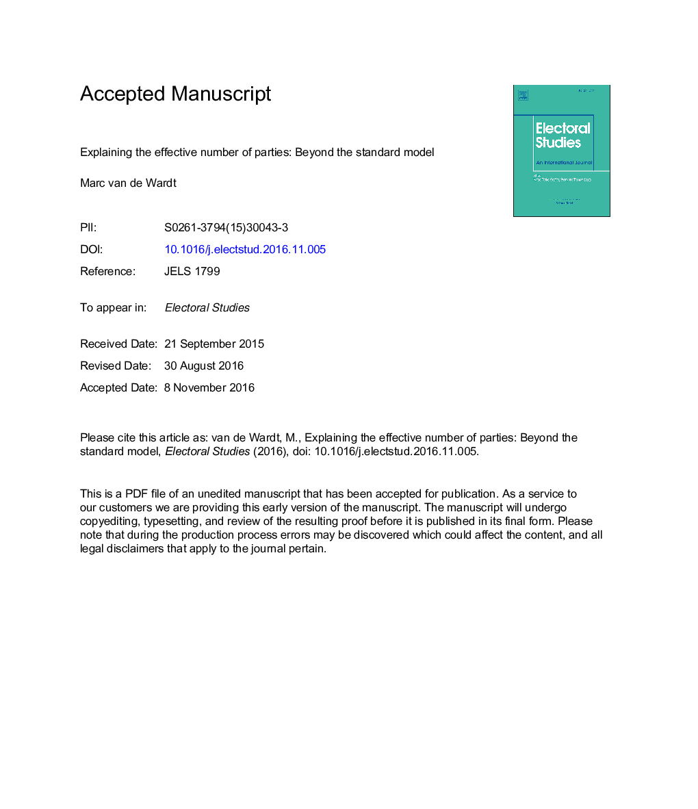 Explaining the effective number of parties: Beyond the standard model