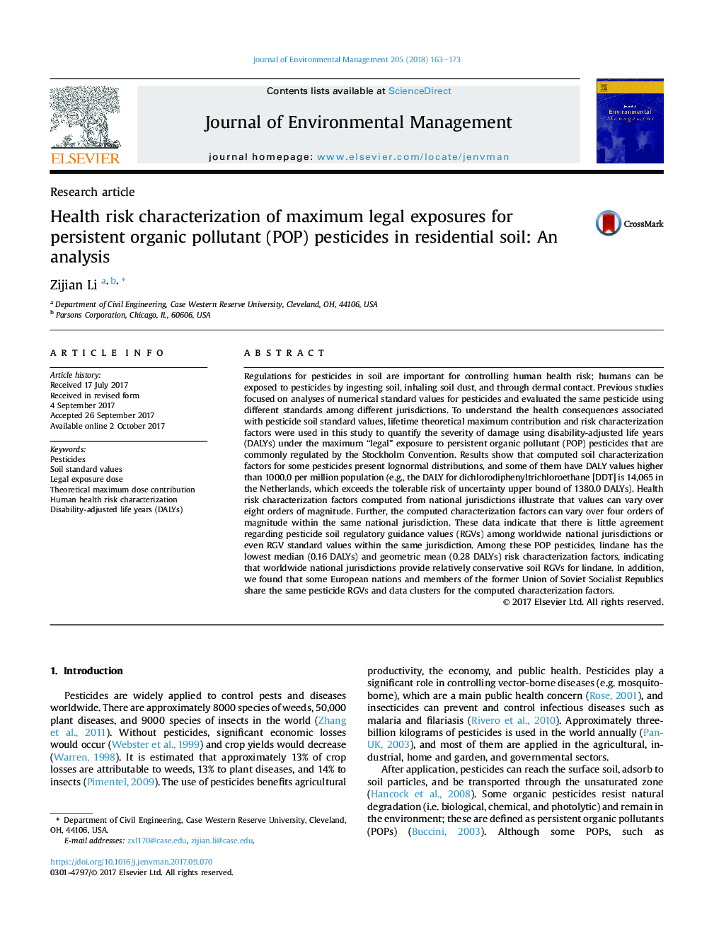 Health risk characterization of maximum legal exposures for persistent organic pollutant (POP) pesticides in residential soil: An analysis