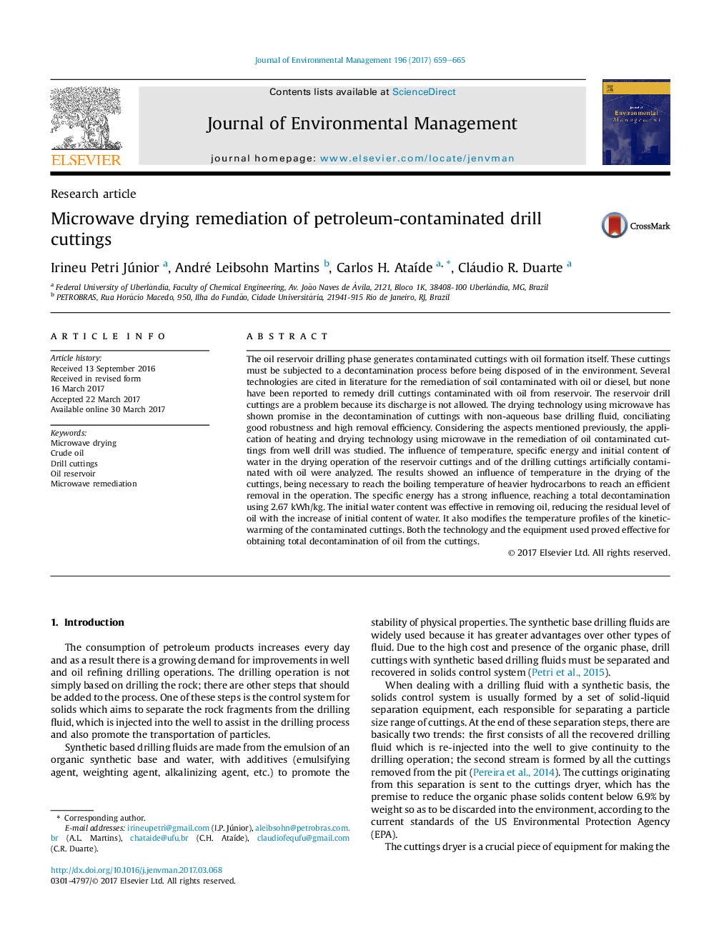 Microwave drying remediation of petroleum-contaminated drill cuttings