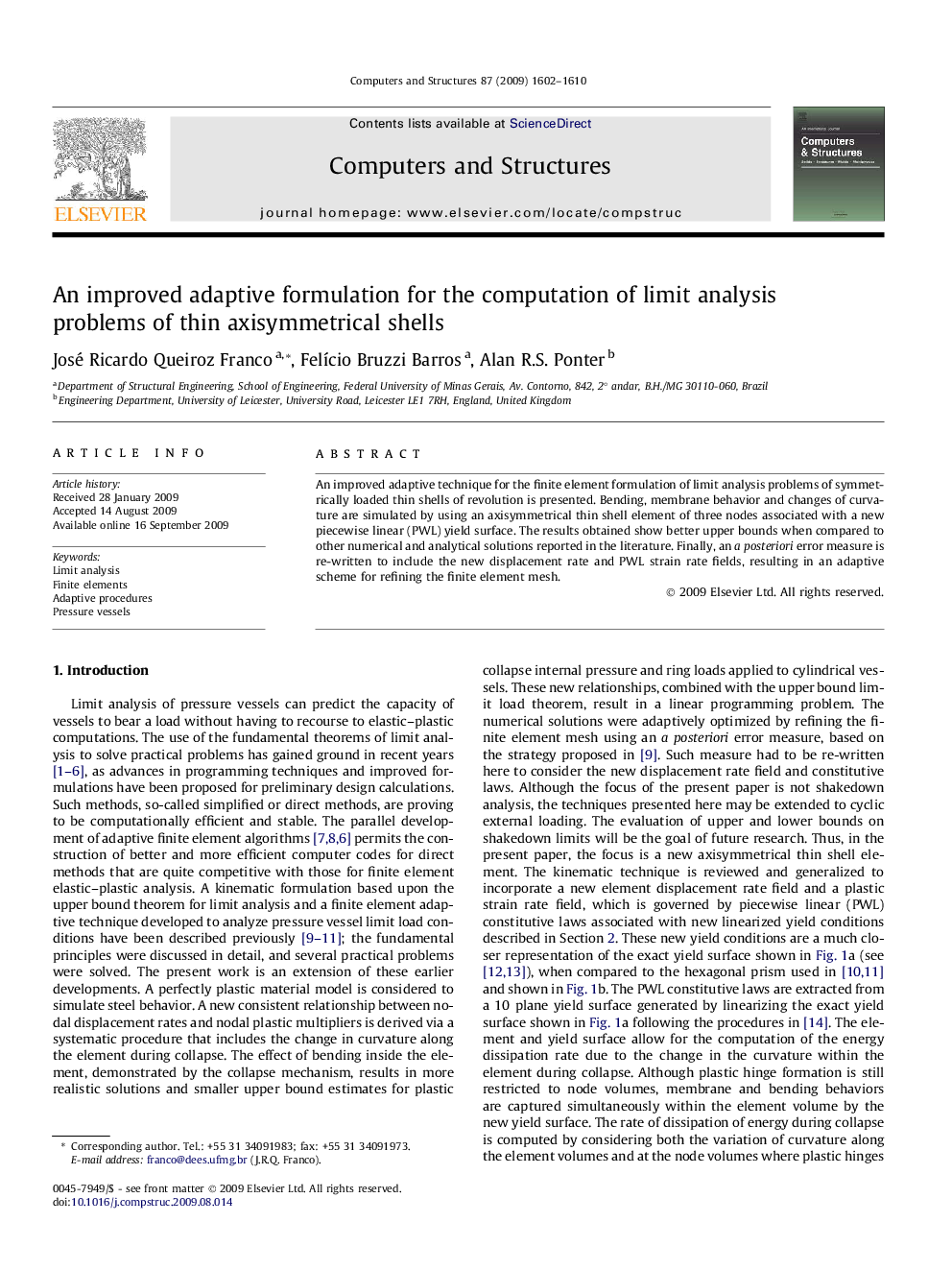 An improved adaptive formulation for the computation of limit analysis problems of thin axisymmetrical shells