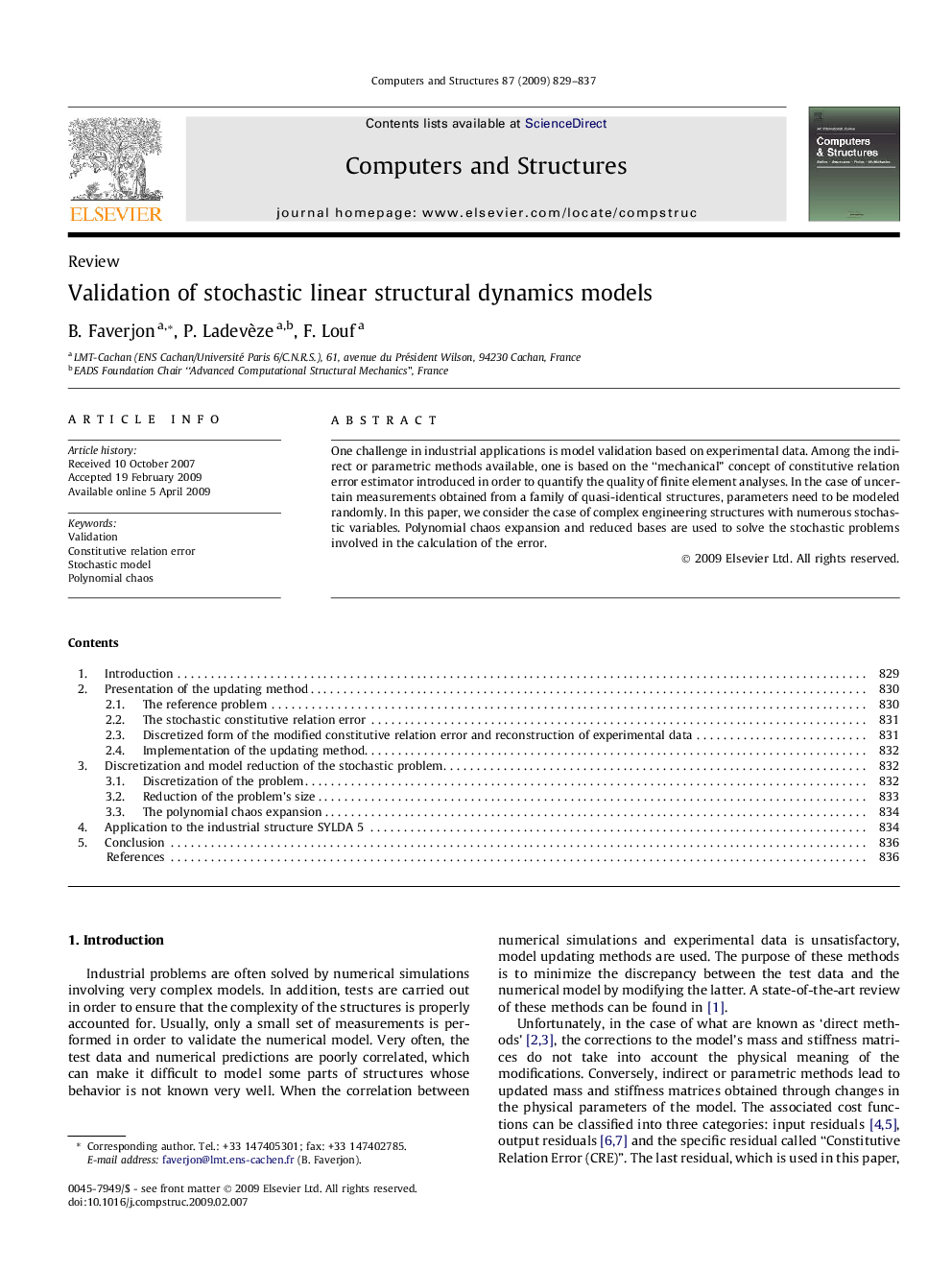 Validation of stochastic linear structural dynamics models