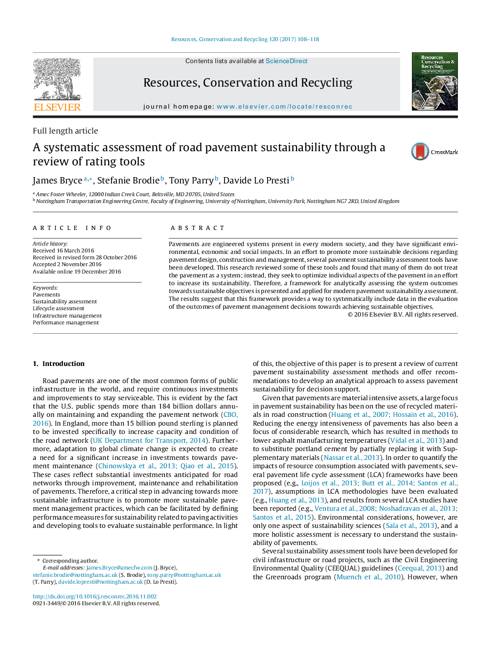 A systematic assessment of road pavement sustainability through a review of rating tools