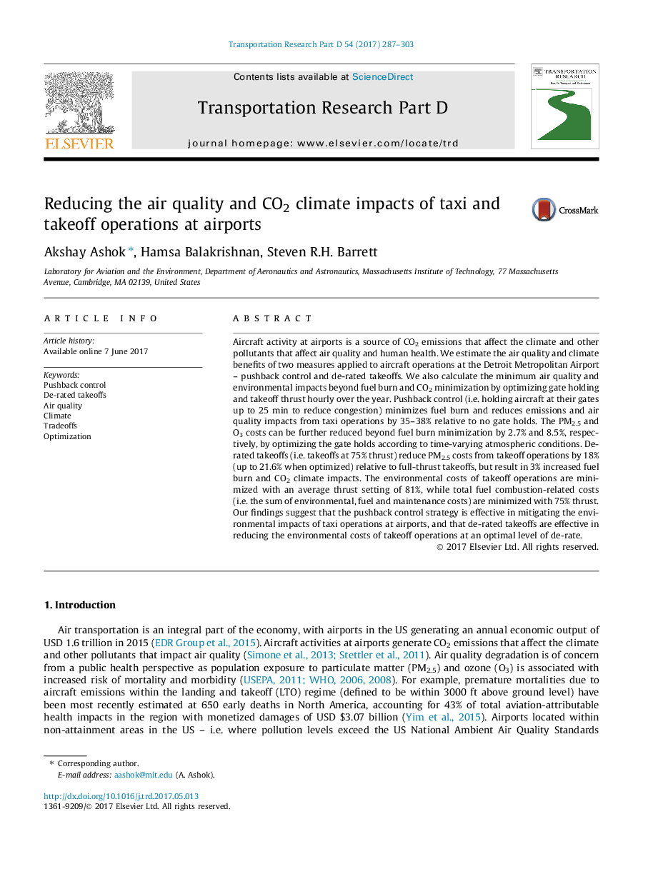 Reducing the air quality and CO2 climate impacts of taxi and takeoff operations at airports