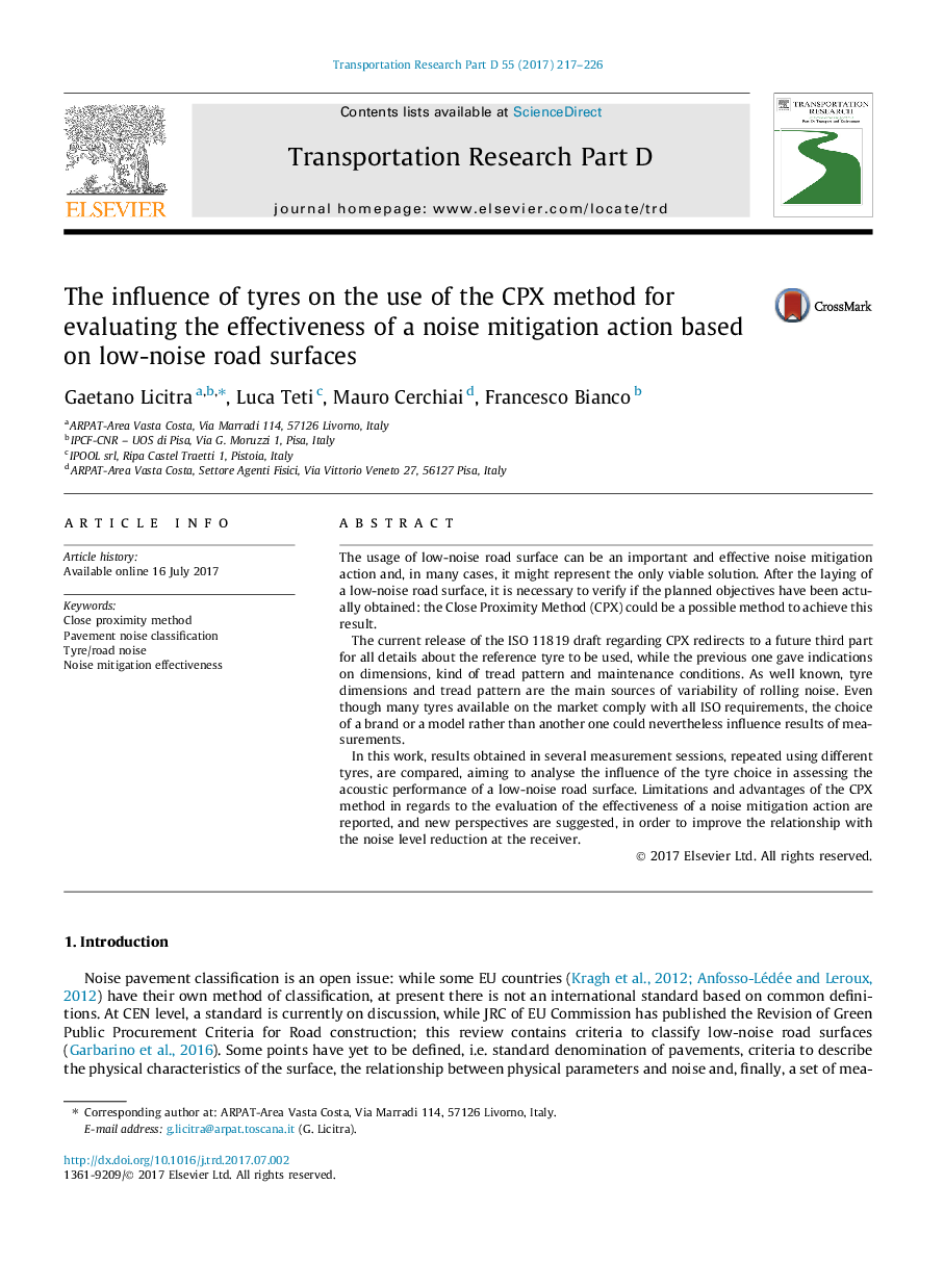 The influence of tyres on the use of the CPX method for evaluating the effectiveness of a noise mitigation action based on low-noise road surfaces