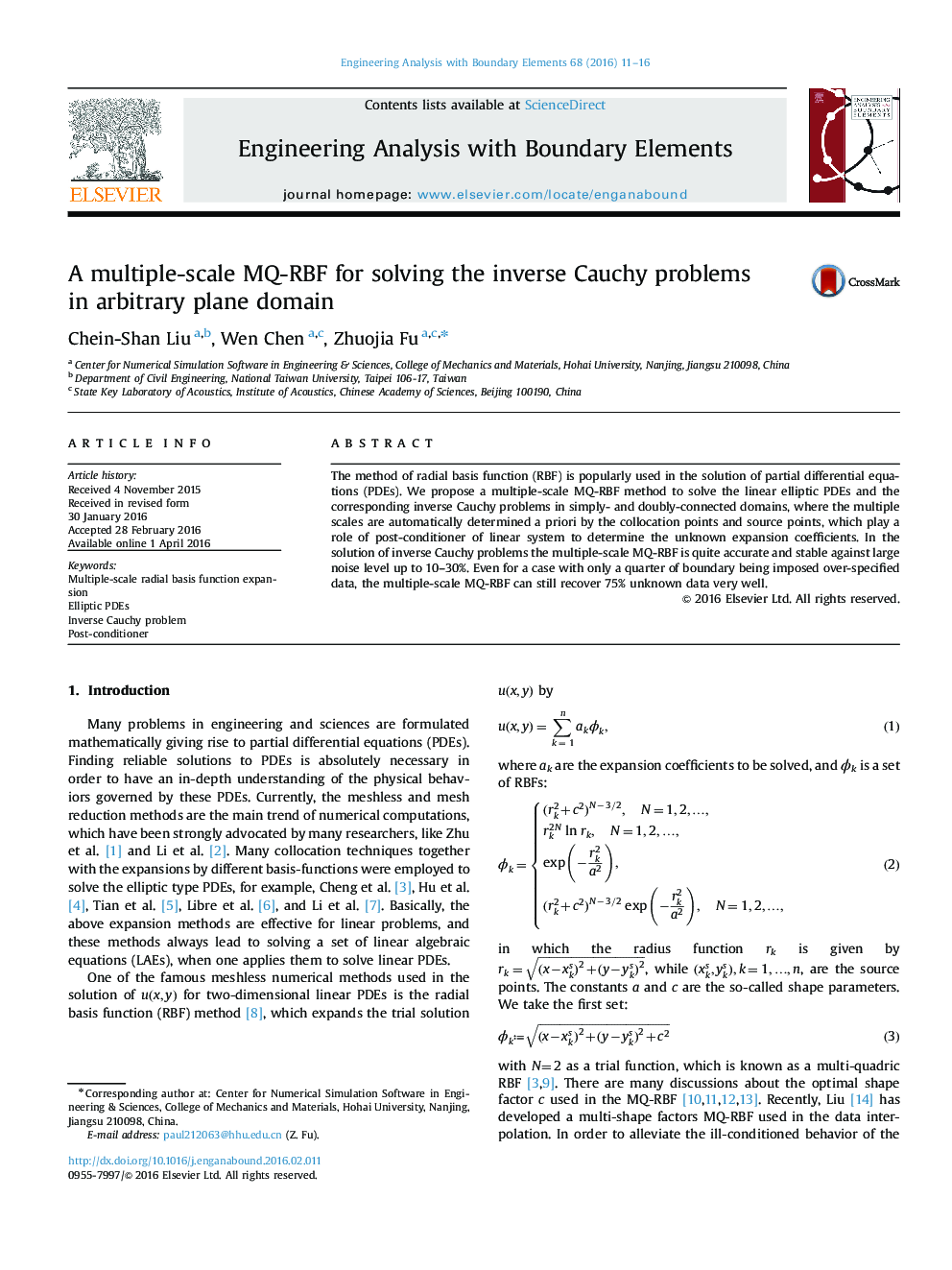 A multiple-scale MQ-RBF for solving the inverse Cauchy problems in arbitrary plane domain