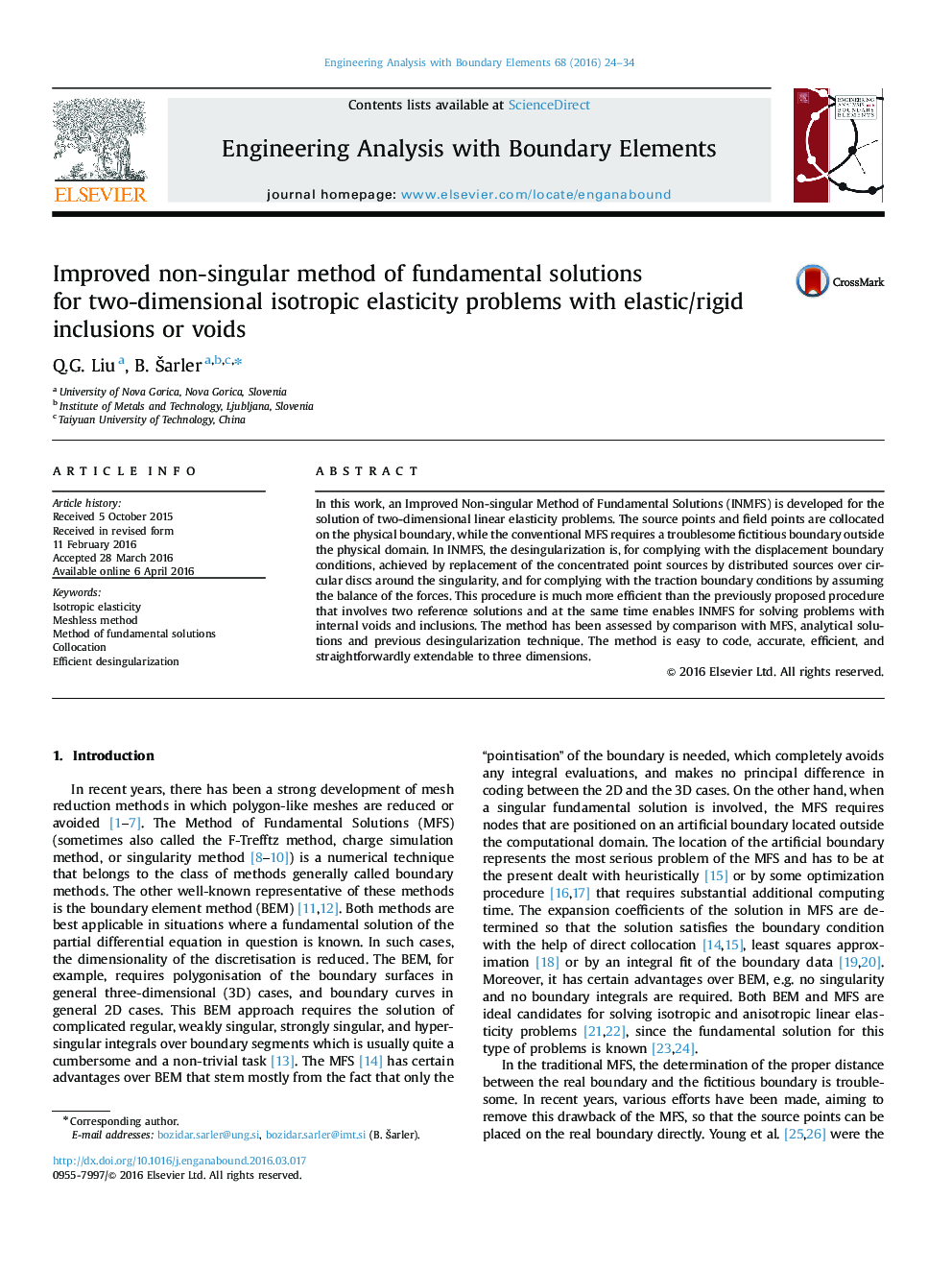 Improved non-singular method of fundamental solutions for two-dimensional isotropic elasticity problems with elastic/rigid inclusions or voids