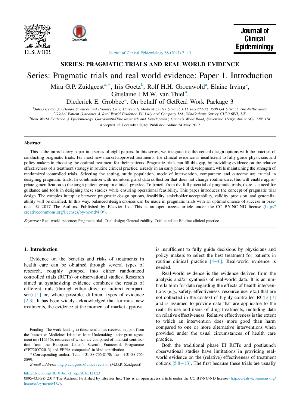 Series: Pragmatic trials and real world evidence: Paper 1. Introduction