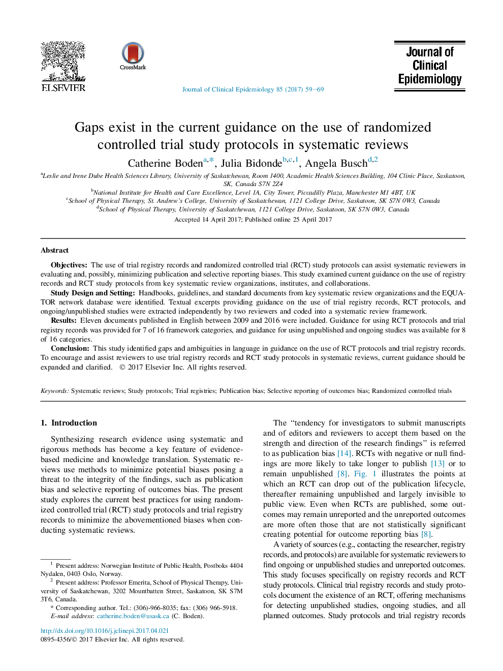 Gaps exist in the current guidance on the use of randomized controlled trial study protocols in systematic reviews