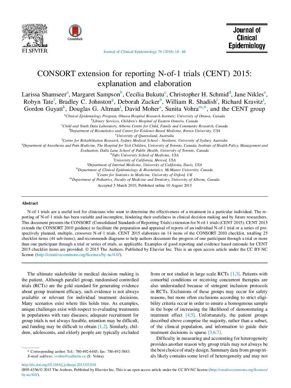 CONSORT extension for reporting N-of-1 trials (CENT) 2015: explanation and elaboration