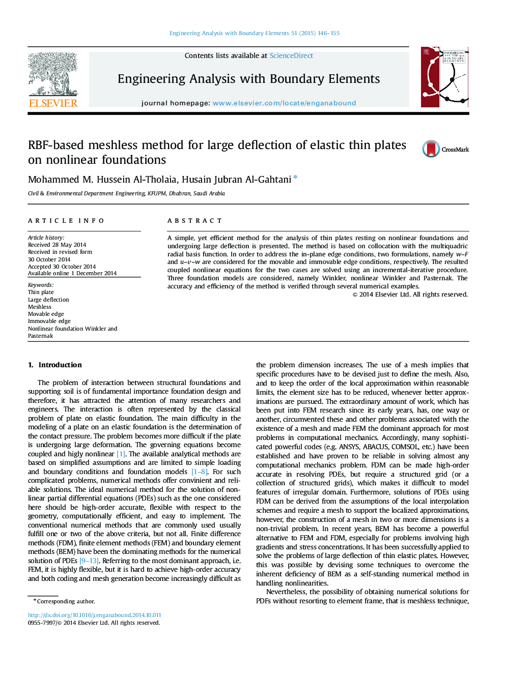 RBF-based meshless method for large deflection of elastic thin plates on nonlinear foundations