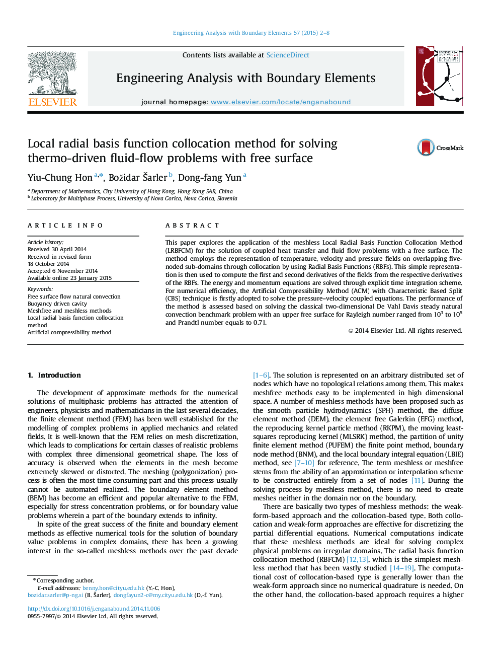 Local radial basis function collocation method for solving thermo-driven fluid-flow problems with free surface