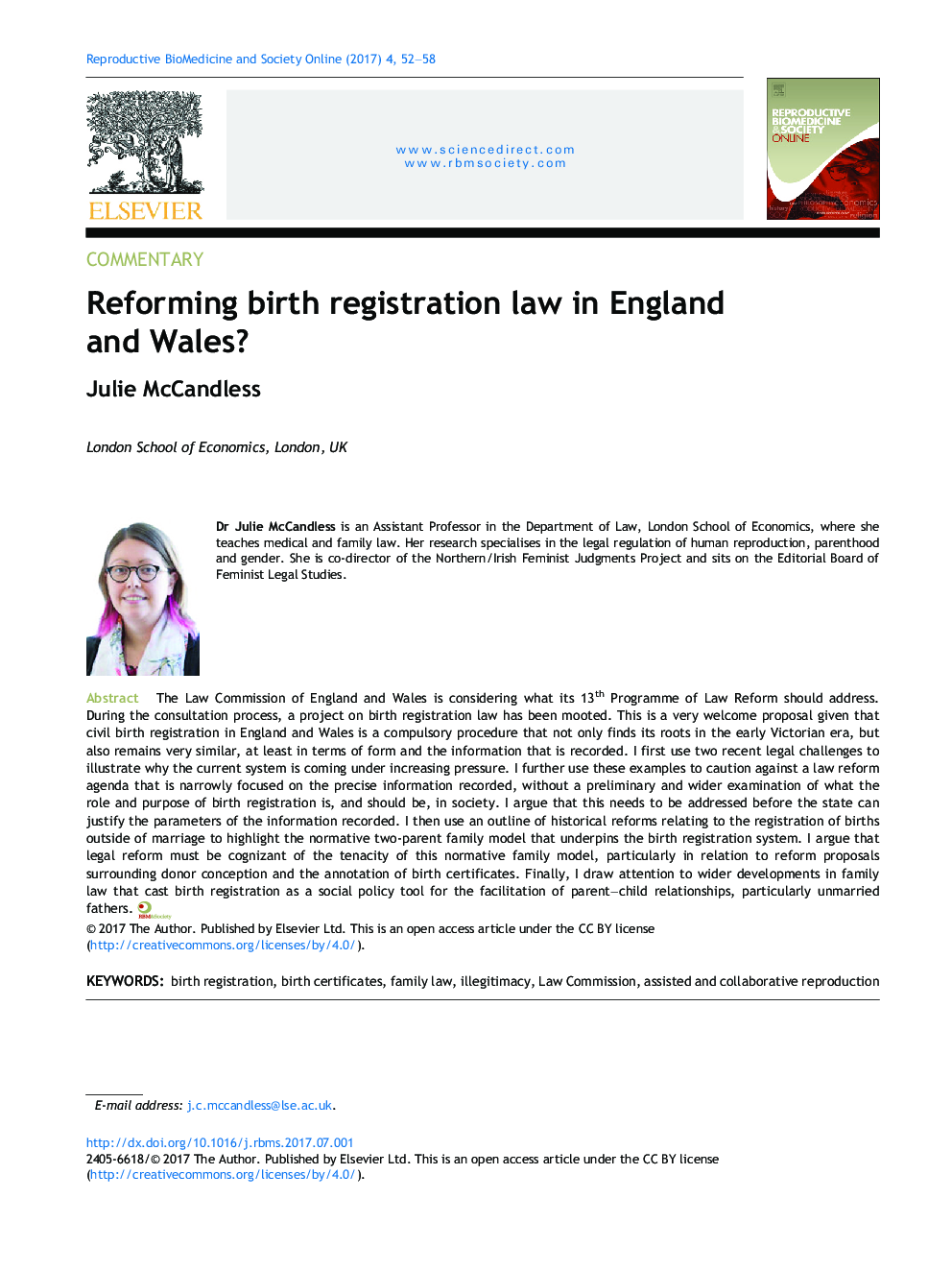 Reforming birth registration law in England and Wales?