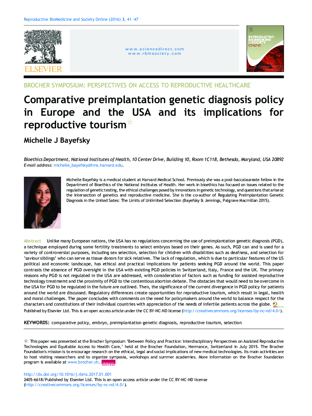 Comparative preimplantation genetic diagnosis policy in Europe and the USA and its implications for reproductive tourism