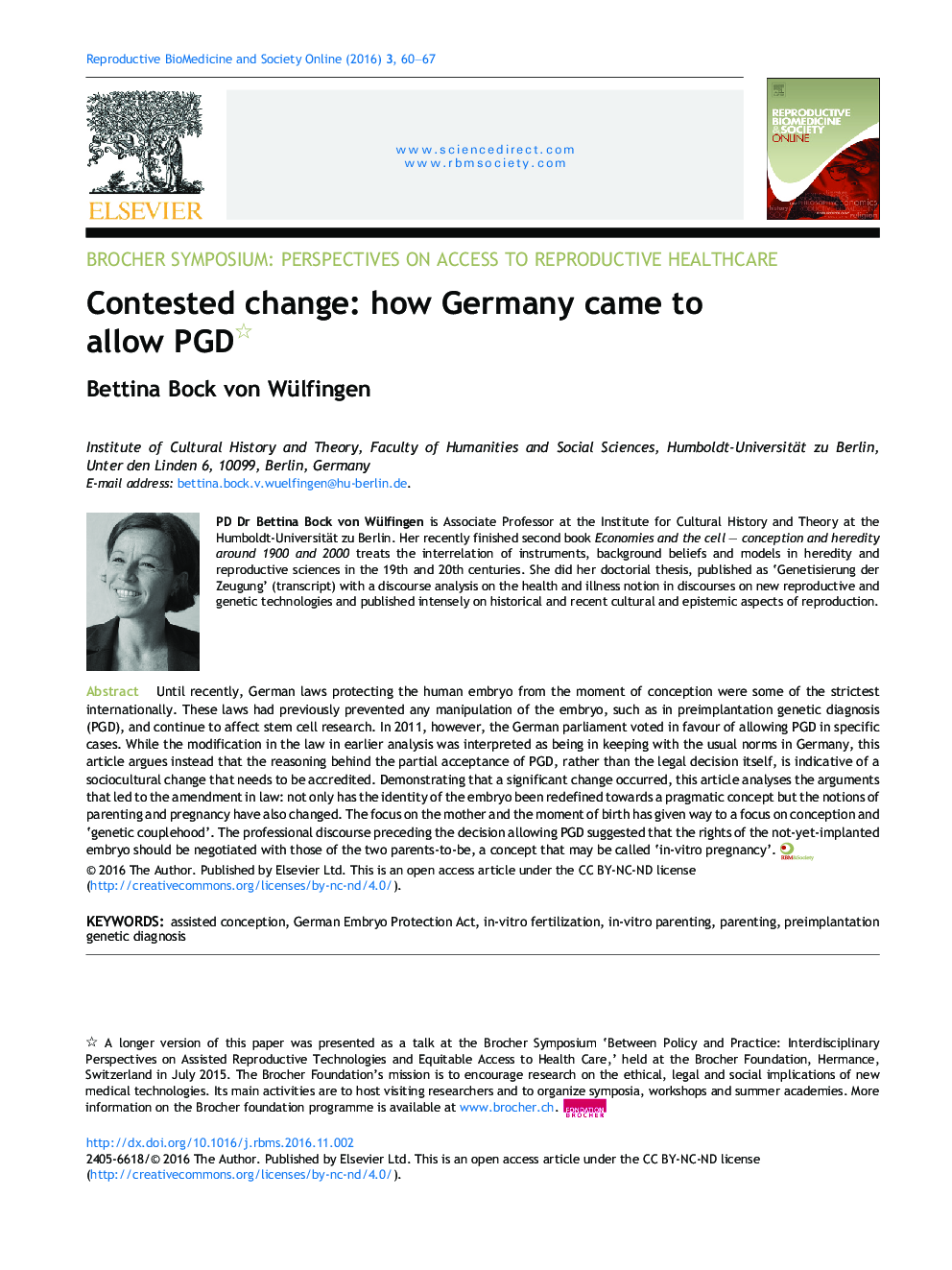 Contested change: how Germany came to allow PGD