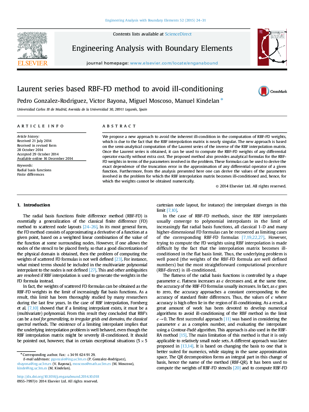 Laurent series based RBF-FD method to avoid ill-conditioning