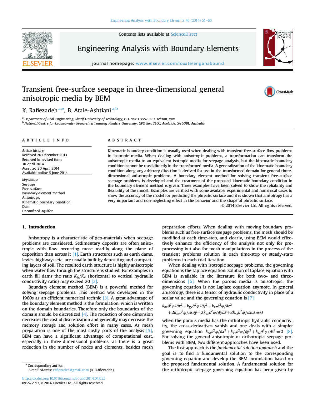 Transient free-surface seepage in three-dimensional general anisotropic media by BEM