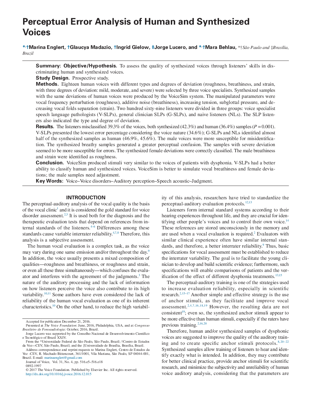 Perceptual Error Analysis of Human and Synthesized Voices