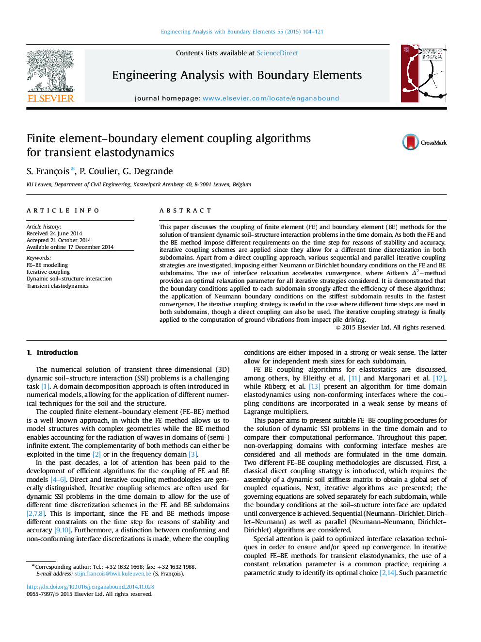 Finite element–boundary element coupling algorithms for transient elastodynamics