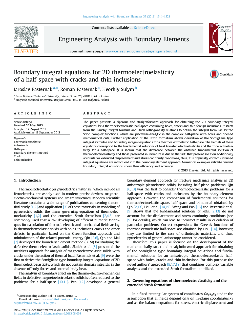 Boundary integral equations for 2D thermoelectroelasticity of a half-space with cracks and thin inclusions