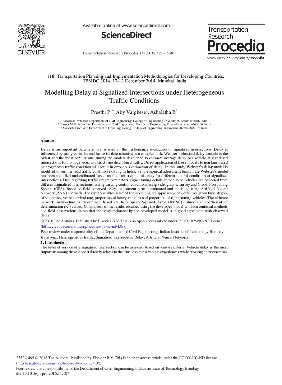 Modelling Delay at Signalized Intersections under Heterogeneous Traffic Conditions