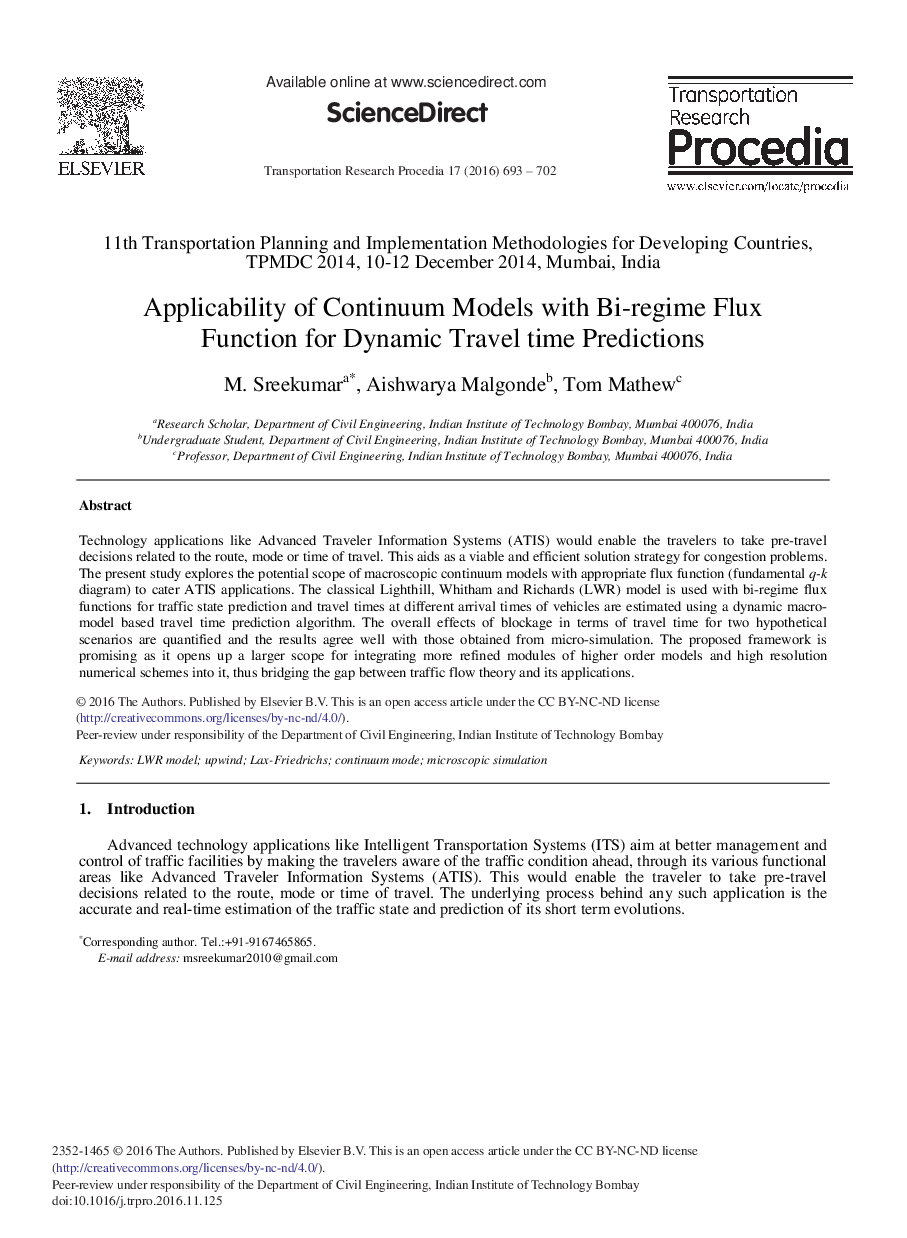 Applicability of Continuum Models with Bi-regime Flux Function for Dynamic Travel Time Predictions