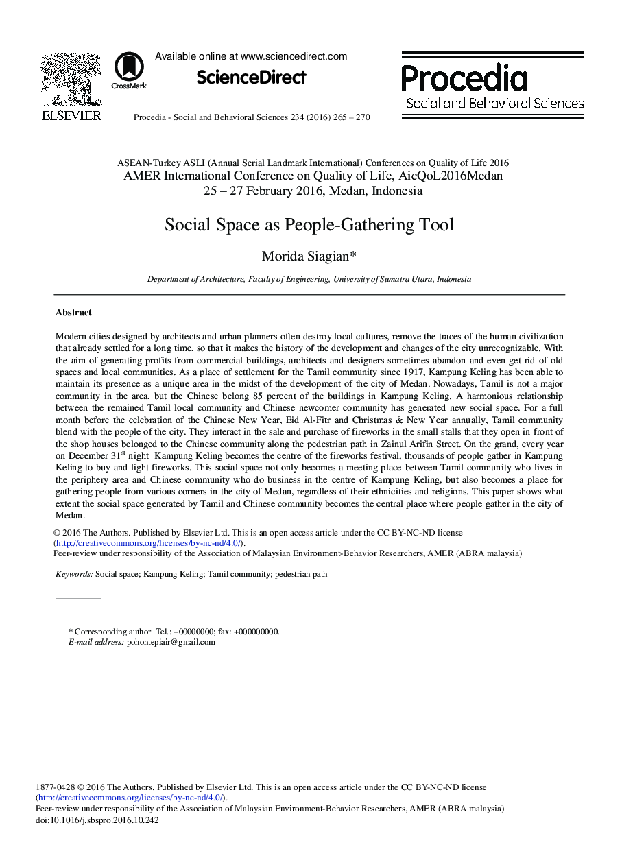 Social Space as People-gathering Tool