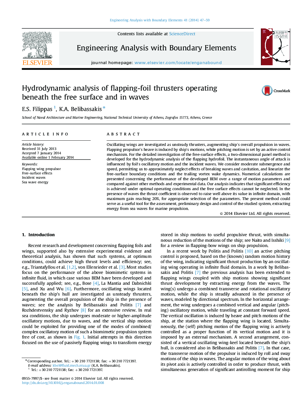 Hydrodynamic analysis of flapping-foil thrusters operating beneath the free surface and in waves