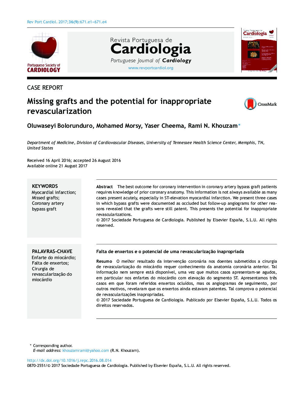 Missing grafts and the potential for inappropriate revascularization