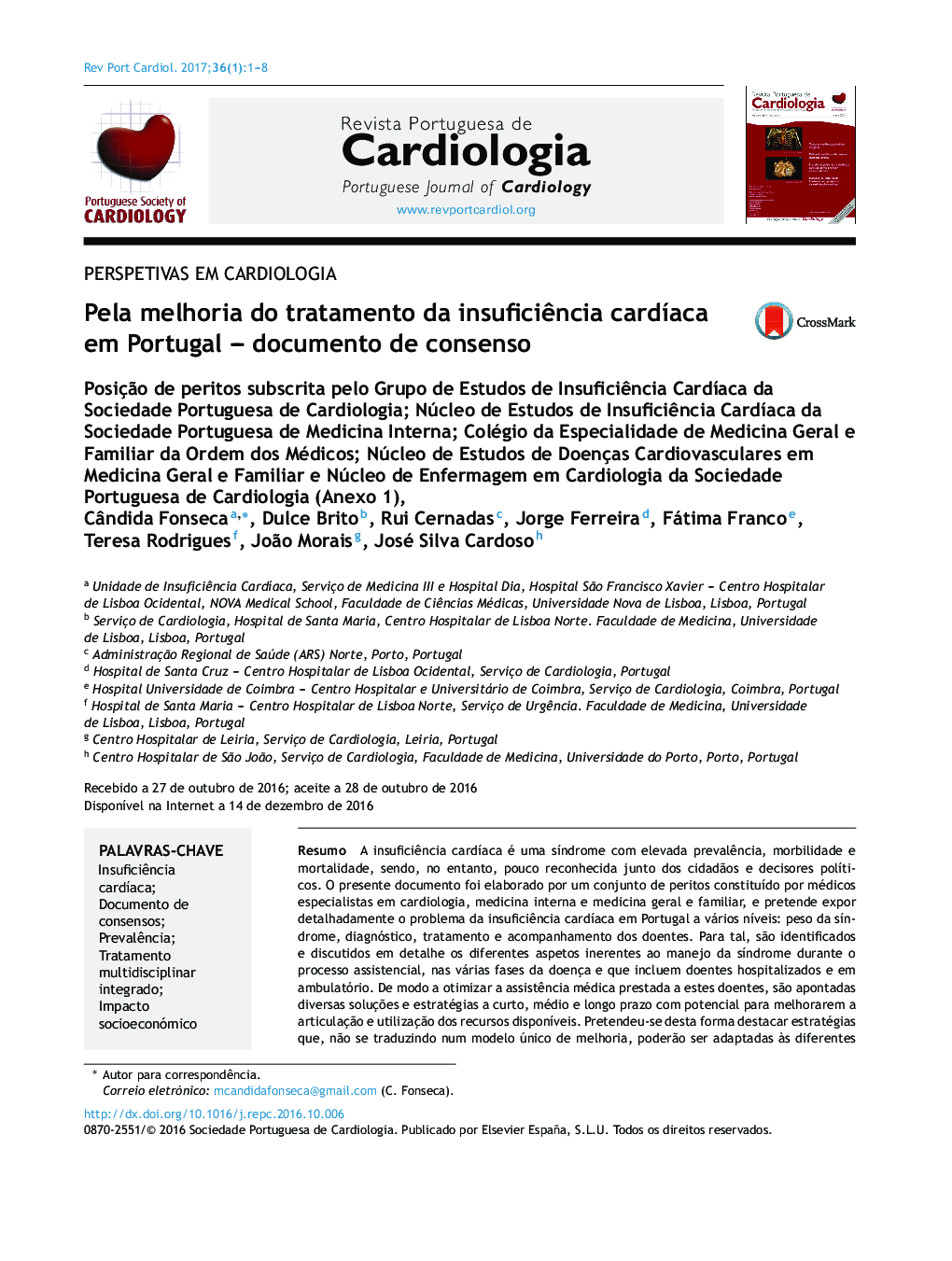 Pela melhoria do tratamento da insuficiÃªncia cardÃ­aca em Portugal - documento de consenso