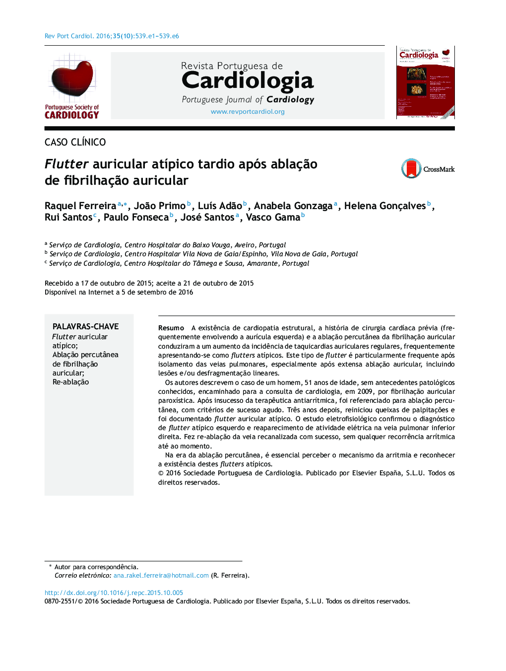 Flutter auricular atÃ­pico tardio após ablaçÃ£o de fibrilhaçÃ£o auricular