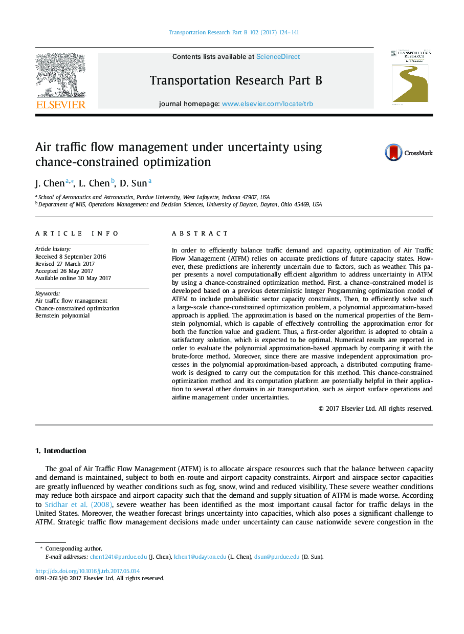 Air traffic flow management under uncertainty using chance-constrained optimization