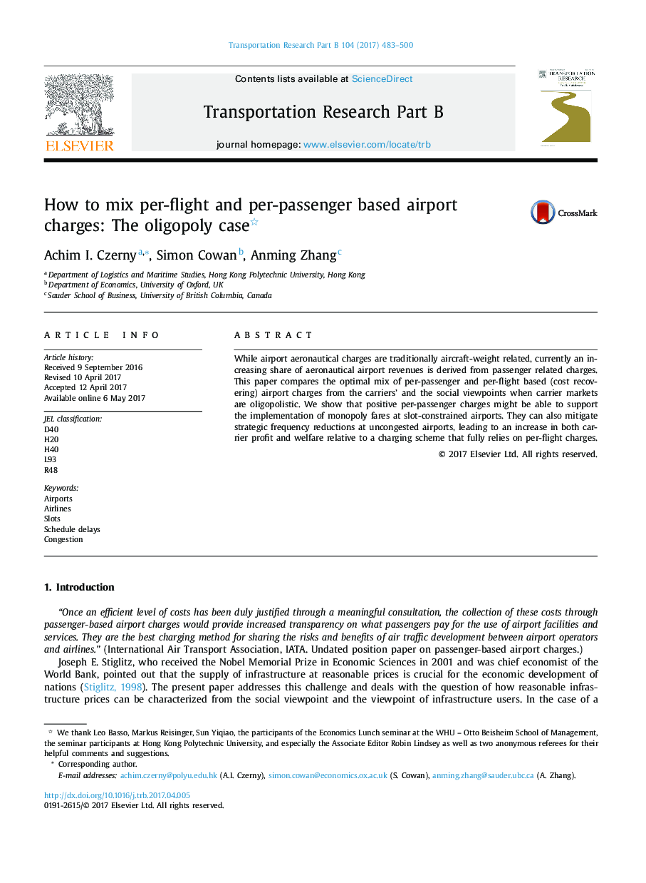 How to mix per-flight and per-passenger based airport charges: The oligopoly case