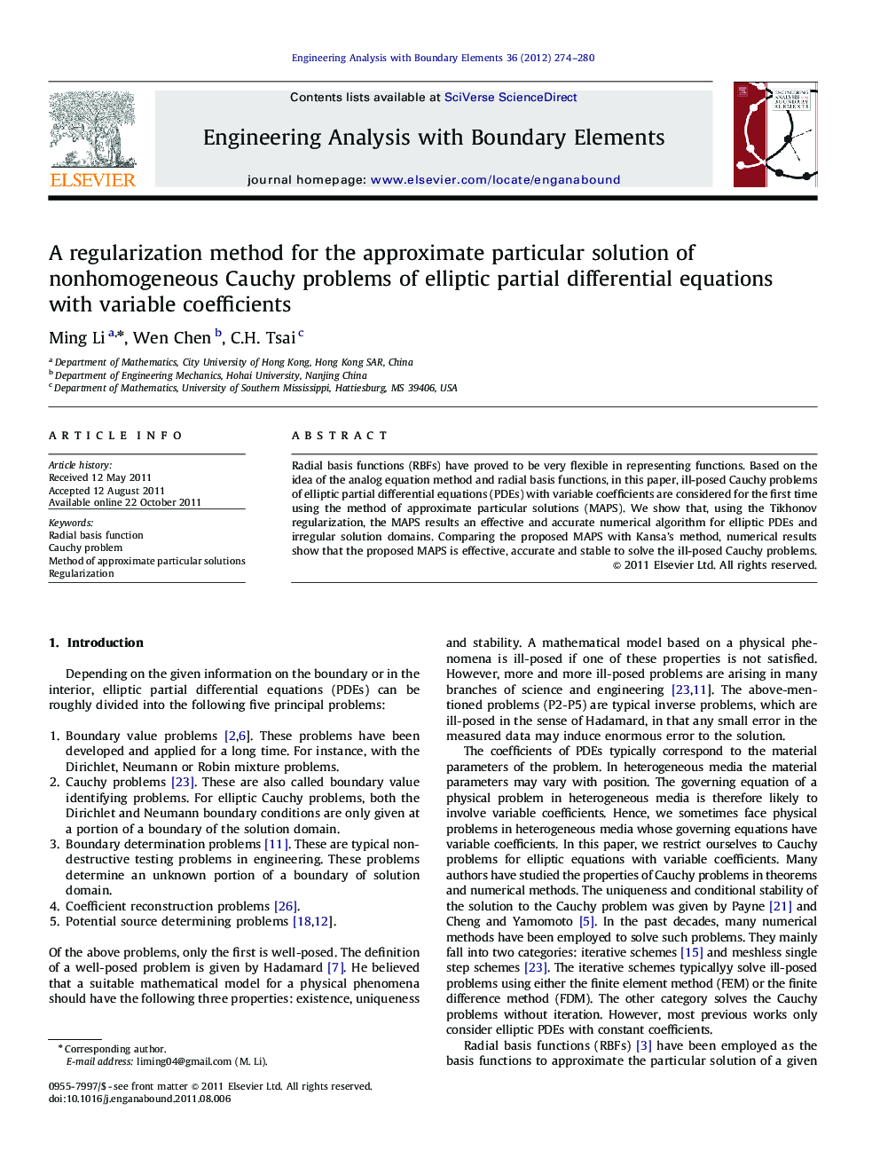 A regularization method for the approximate particular solution of nonhomogeneous Cauchy problems of elliptic partial differential equations with variable coefficients