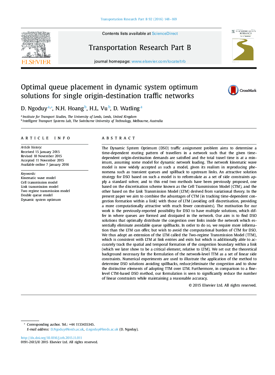 Optimal queue placement in dynamic system optimum solutions for single origin-destination traffic networks
