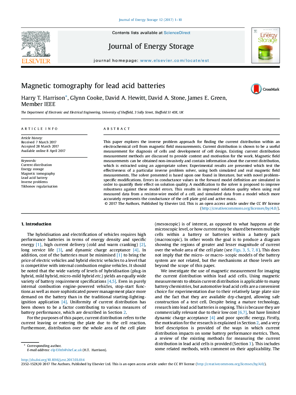 Magnetic tomography for lead acid batteries