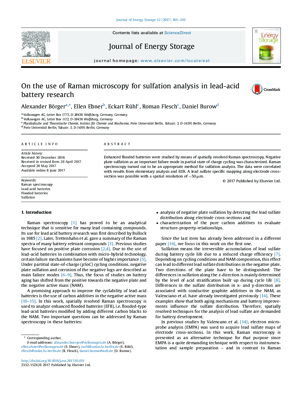 On the use of Raman microscopy for sulfation analysis in lead-acid battery research