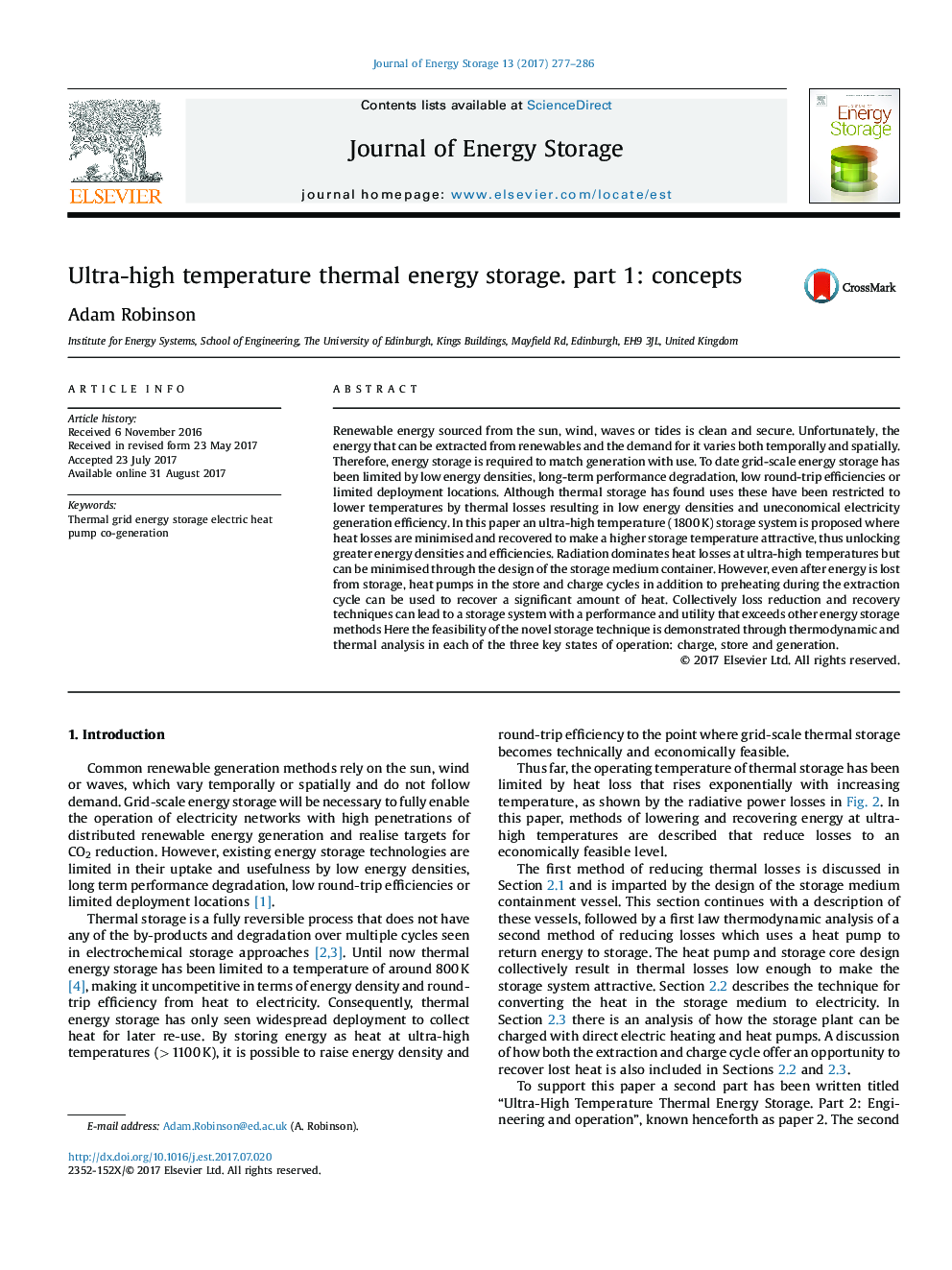 Ultra-high temperature thermal energy storage. part 1: concepts