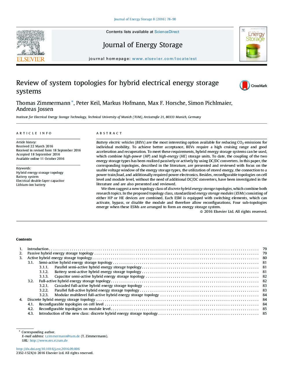 بررسی توپولوژی های سیستم برای سیستم های ذخیره انرژی الکتریکی هیبریدی 
