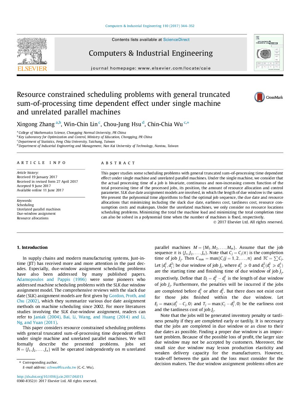 Resource constrained scheduling problems with general truncated sum-of-processing time dependent effect under single machine and unrelated parallel machines