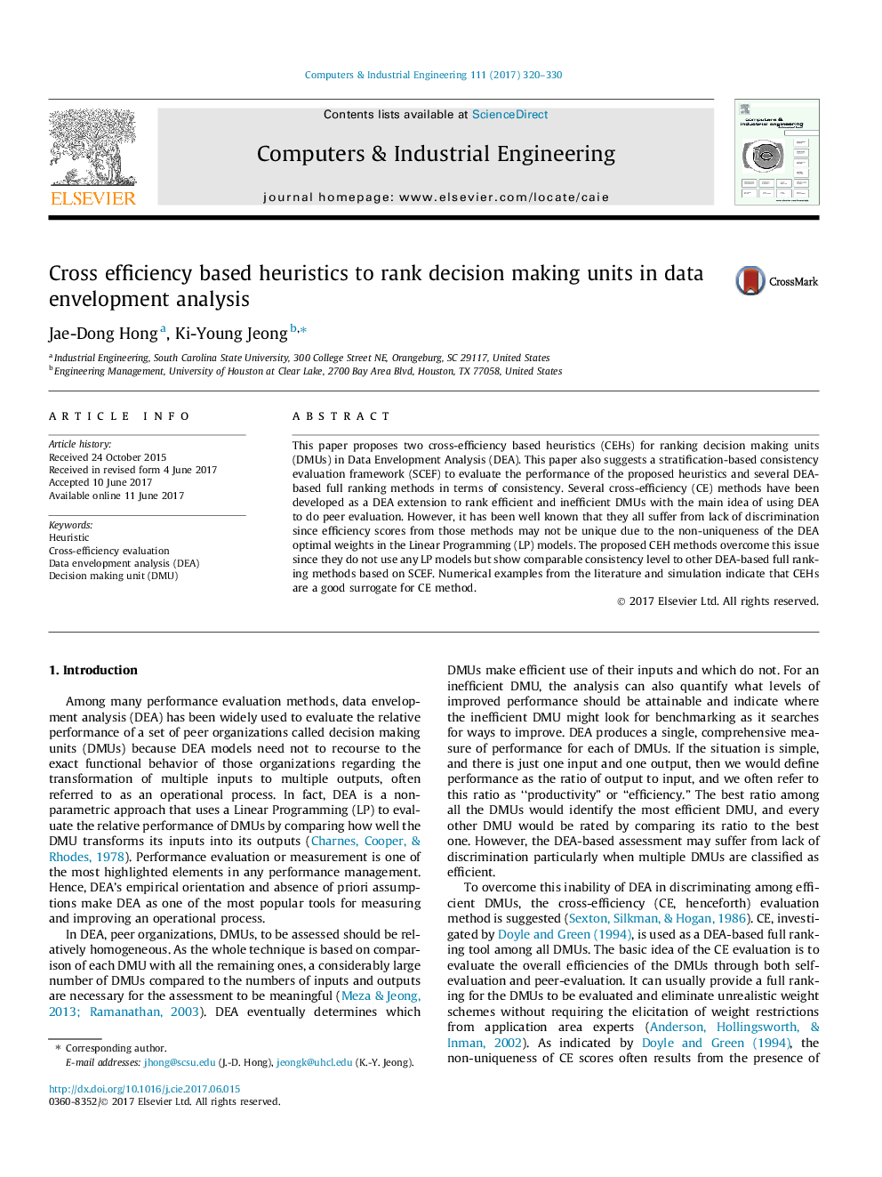 Cross efficiency based heuristics to rank decision making units in data envelopment analysis